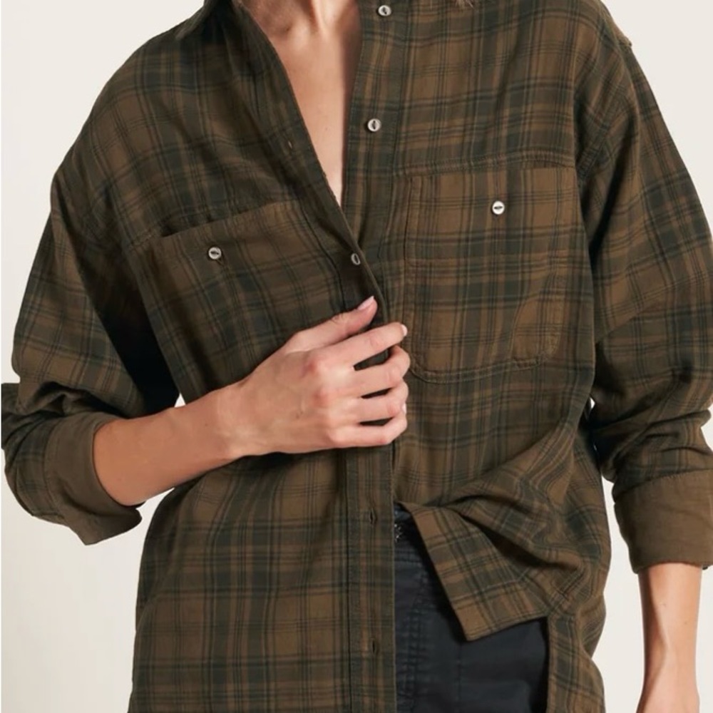 Rowan Dallas Oversized Plaid Shirt Sz M EUC